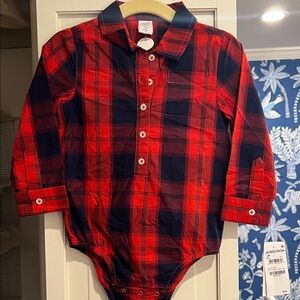 Nordstrom Red Scarlet Plaid Baby Outfit